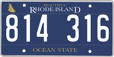 RI license plate 814316