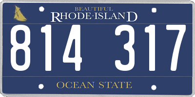 RI license plate 814317