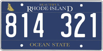 RI license plate 814321