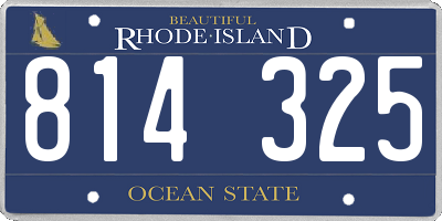 RI license plate 814325