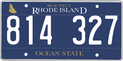 RI license plate 814327