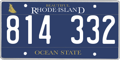 RI license plate 814332