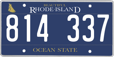 RI license plate 814337