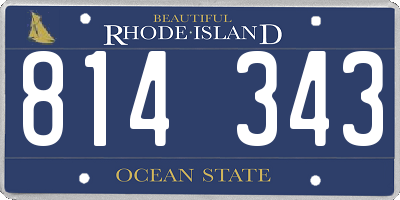 RI license plate 814343