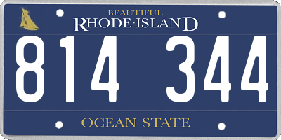 RI license plate 814344