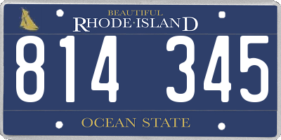 RI license plate 814345