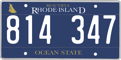 RI license plate 814347