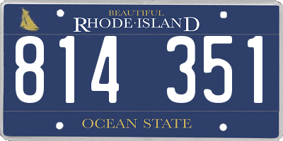 RI license plate 814351