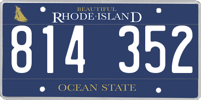 RI license plate 814352