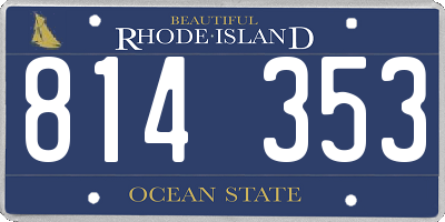 RI license plate 814353