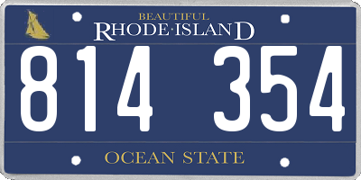 RI license plate 814354