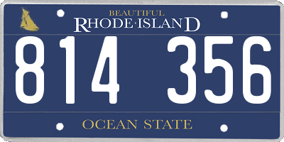 RI license plate 814356