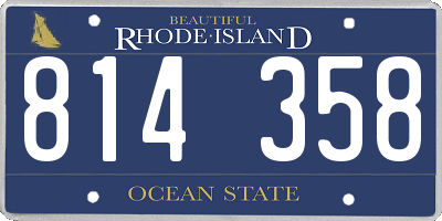 RI license plate 814358