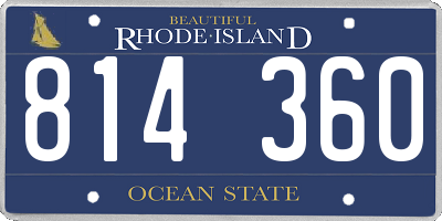 RI license plate 814360