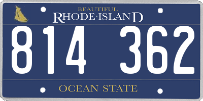 RI license plate 814362