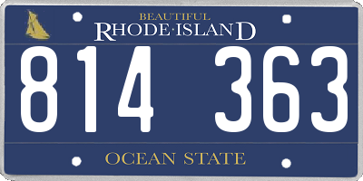 RI license plate 814363