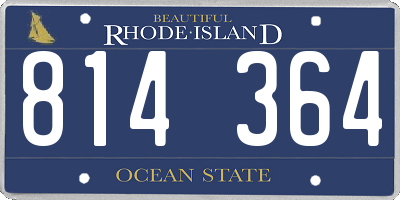 RI license plate 814364