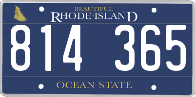 RI license plate 814365