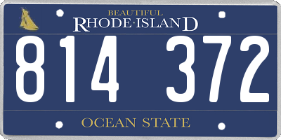RI license plate 814372