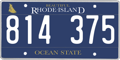 RI license plate 814375