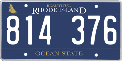 RI license plate 814376