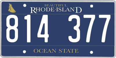 RI license plate 814377