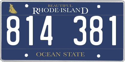 RI license plate 814381