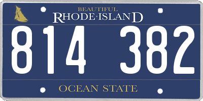 RI license plate 814382