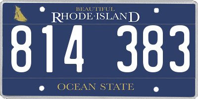 RI license plate 814383