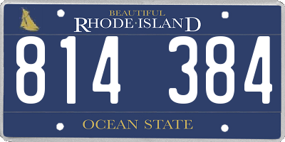 RI license plate 814384