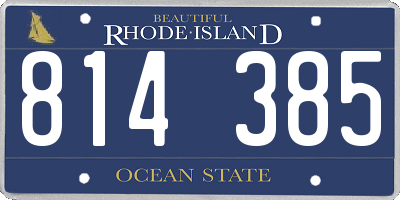 RI license plate 814385