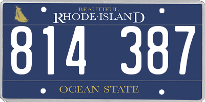 RI license plate 814387