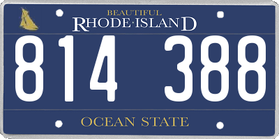 RI license plate 814388
