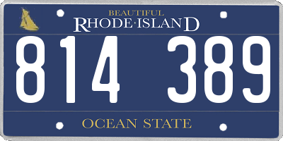 RI license plate 814389