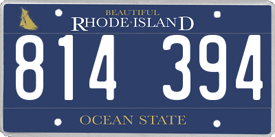 RI license plate 814394