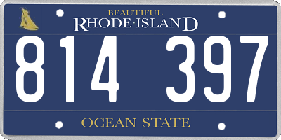 RI license plate 814397