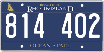 RI license plate 814402