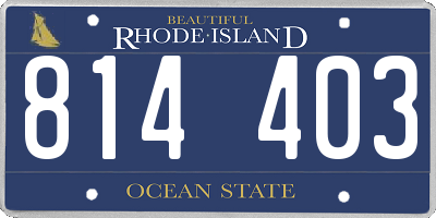 RI license plate 814403