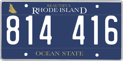 RI license plate 814416