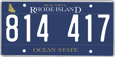 RI license plate 814417