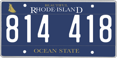 RI license plate 814418