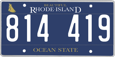 RI license plate 814419