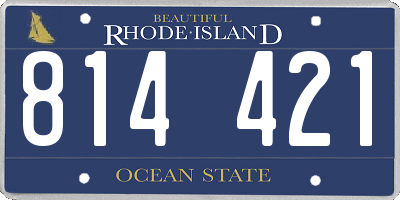 RI license plate 814421