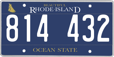 RI license plate 814432