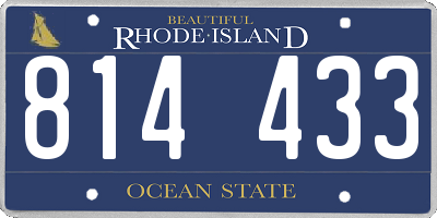 RI license plate 814433