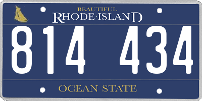 RI license plate 814434