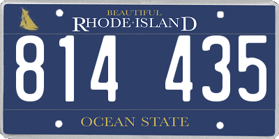 RI license plate 814435