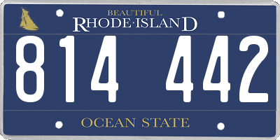 RI license plate 814442