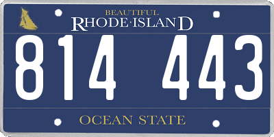 RI license plate 814443