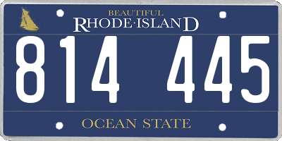 RI license plate 814445